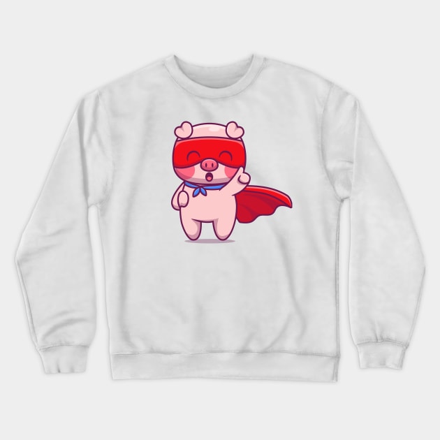 Cute Pig Superhero Crewneck Sweatshirt by Catalyst Labs